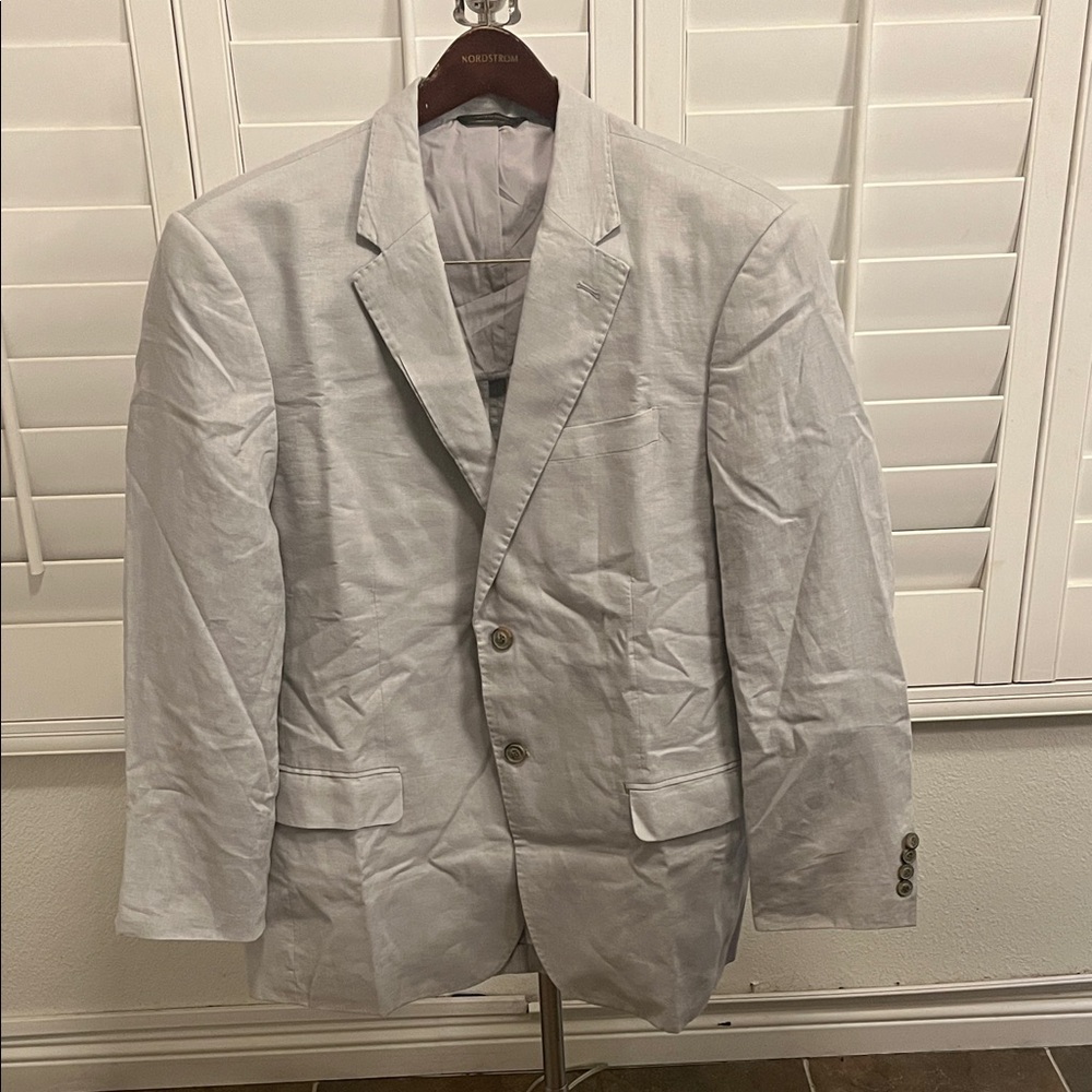 Tasso Elba Men's Light Gray Linen-Blend Blazer